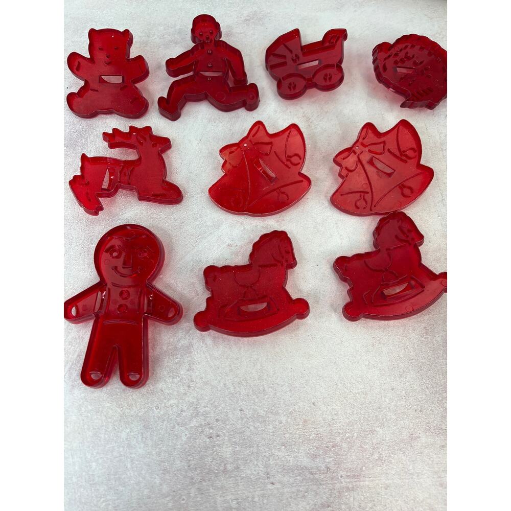 Vintage variety Christmas cookie cutters Toys Gingerbread Man Bells‎ lot of 10